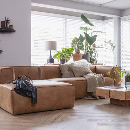 WOOOD Bean Hörnsoffa Vänster Eco Läder, Cognac