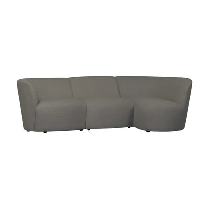 WOOOD Coco 3-Sits Soffa Rundad Höger Bouclé, Warm Green