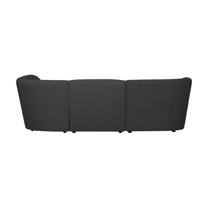 WOOOD Coco 3-Sits Soffa Rundad Höger Bouclé, Dark Grey