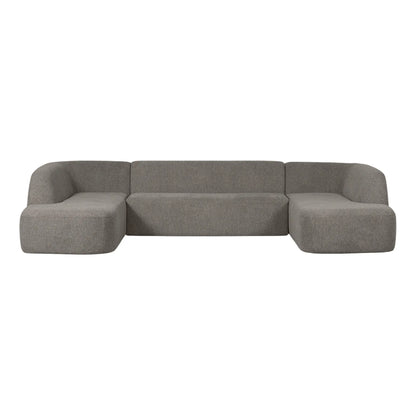 WOOOD Sloping Soffa U-Shape, Grey Melange