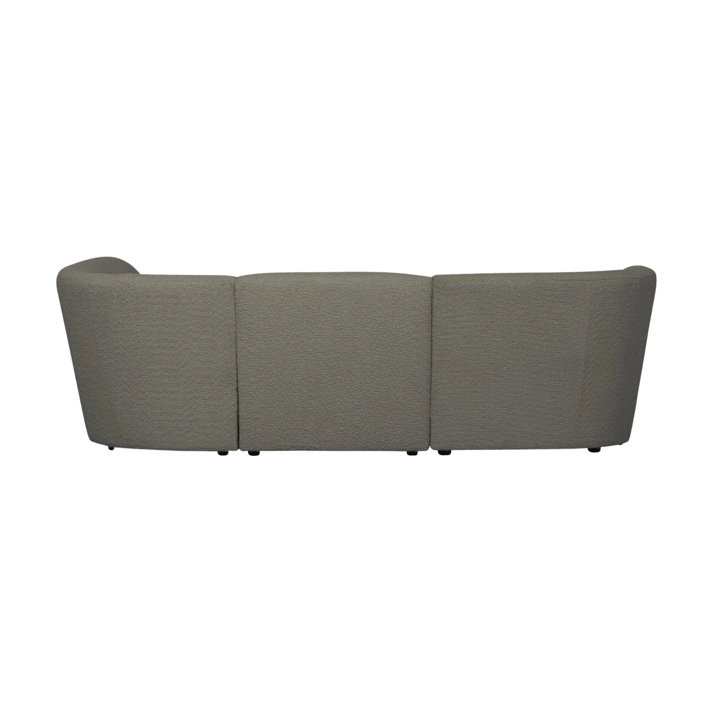 WOOOD Coco 3-Sits Soffa Rundad Höger Bouclé, Warm Green
