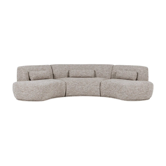 WOOOD Batavier Halvrund Soffa 6-Sits, Sand Melange