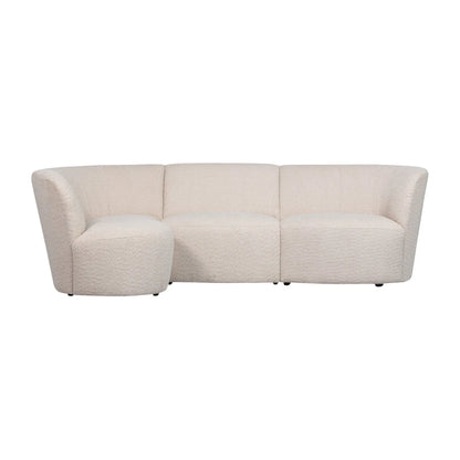 WOOOD Coco 3-Sits Soffa Rundad Vänster Bouclé, Cream