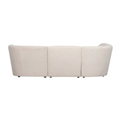 WOOOD Coco 3-Sits Soffa Rundad Vänster Bouclé, Cream