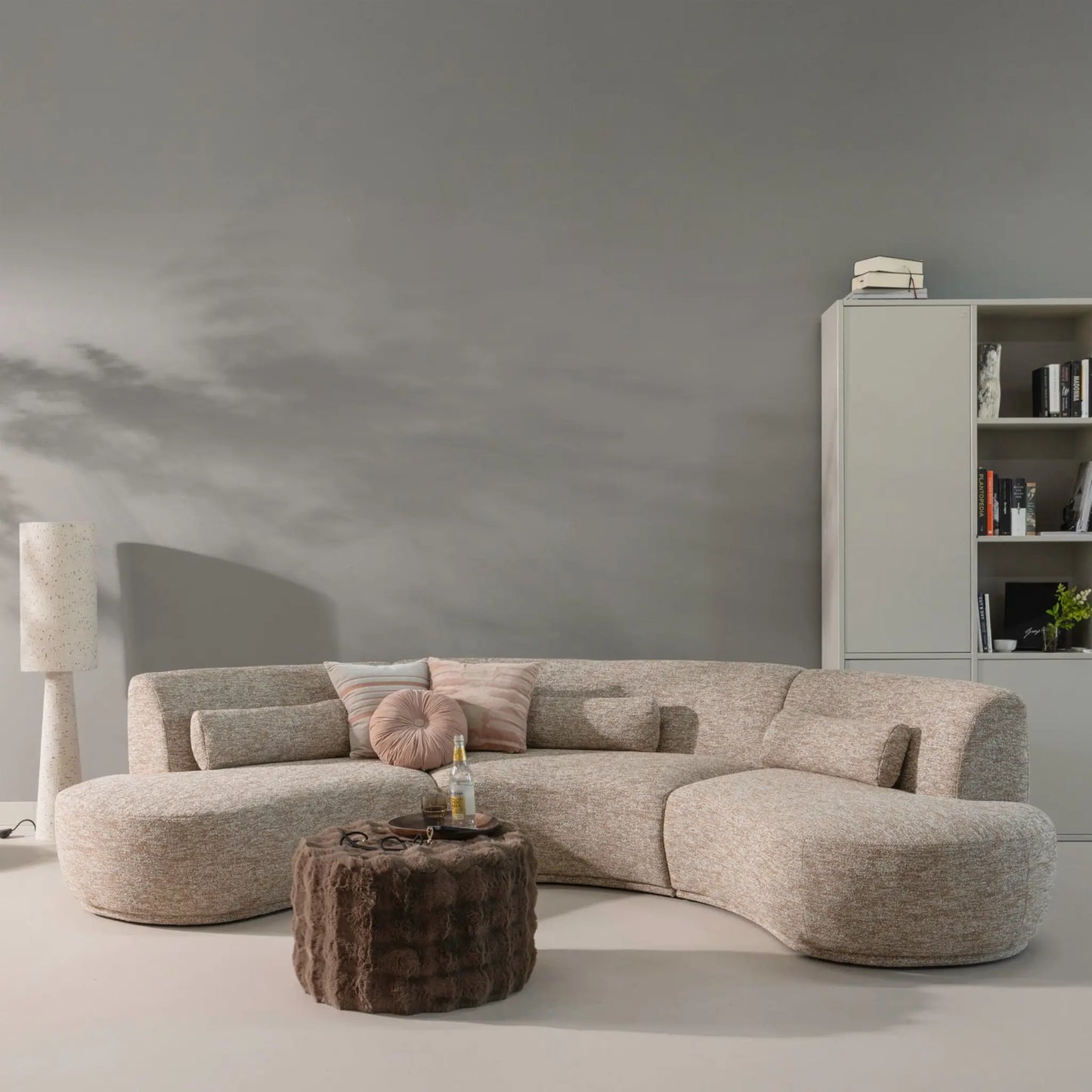 WOOOD Batavier Halvrund Soffa 6-Sits, Sand Melange