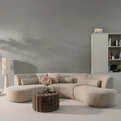 WOOOD Batavier Halvrund Soffa 6-Sits, Sand Melange