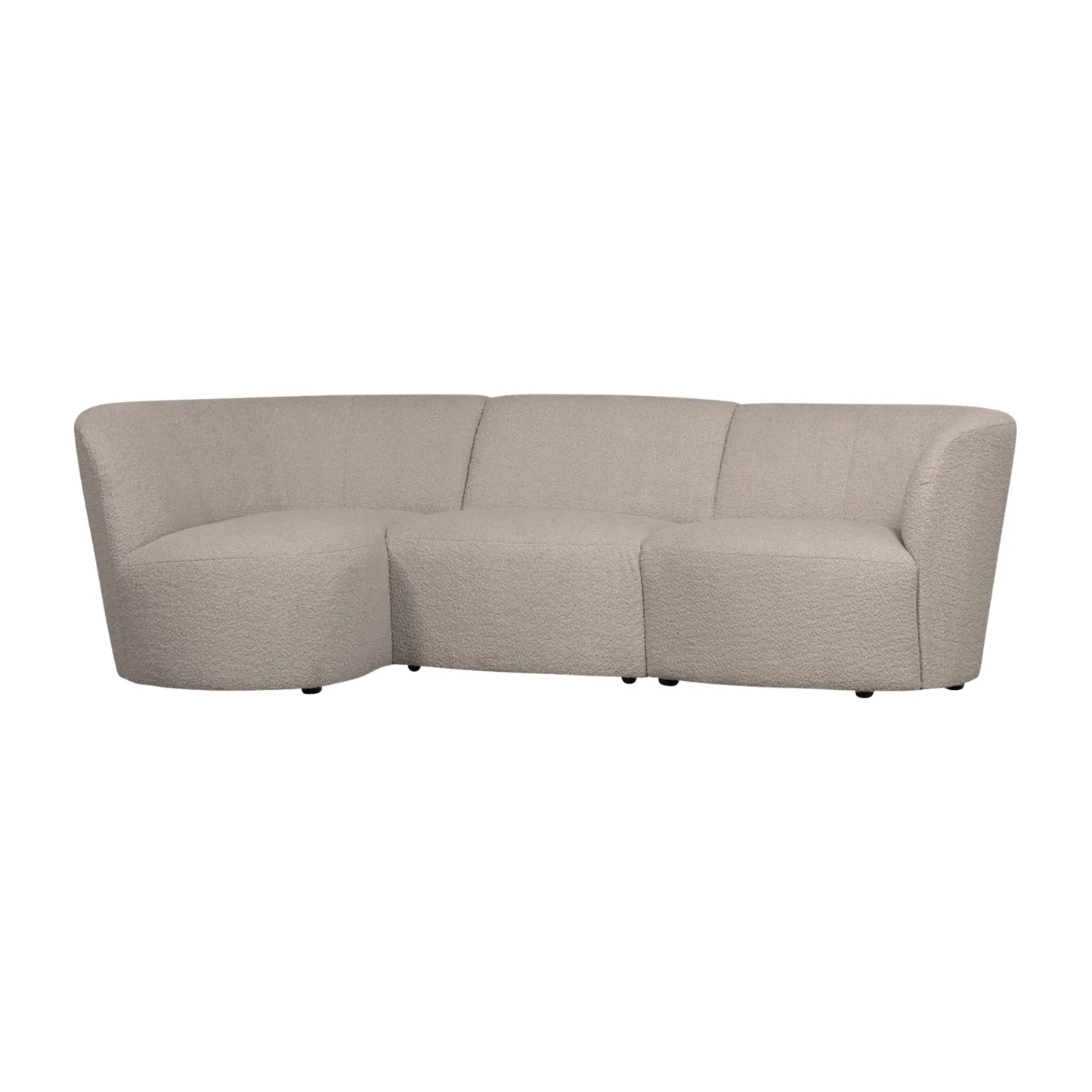 WOOOD Coco 3-Sits Soffa Rundad Vänster Bouclé, Sand
