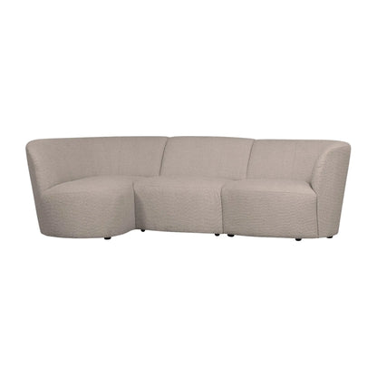WOOOD Coco 3-Sits Soffa Rundad Vänster Bouclé, Sand