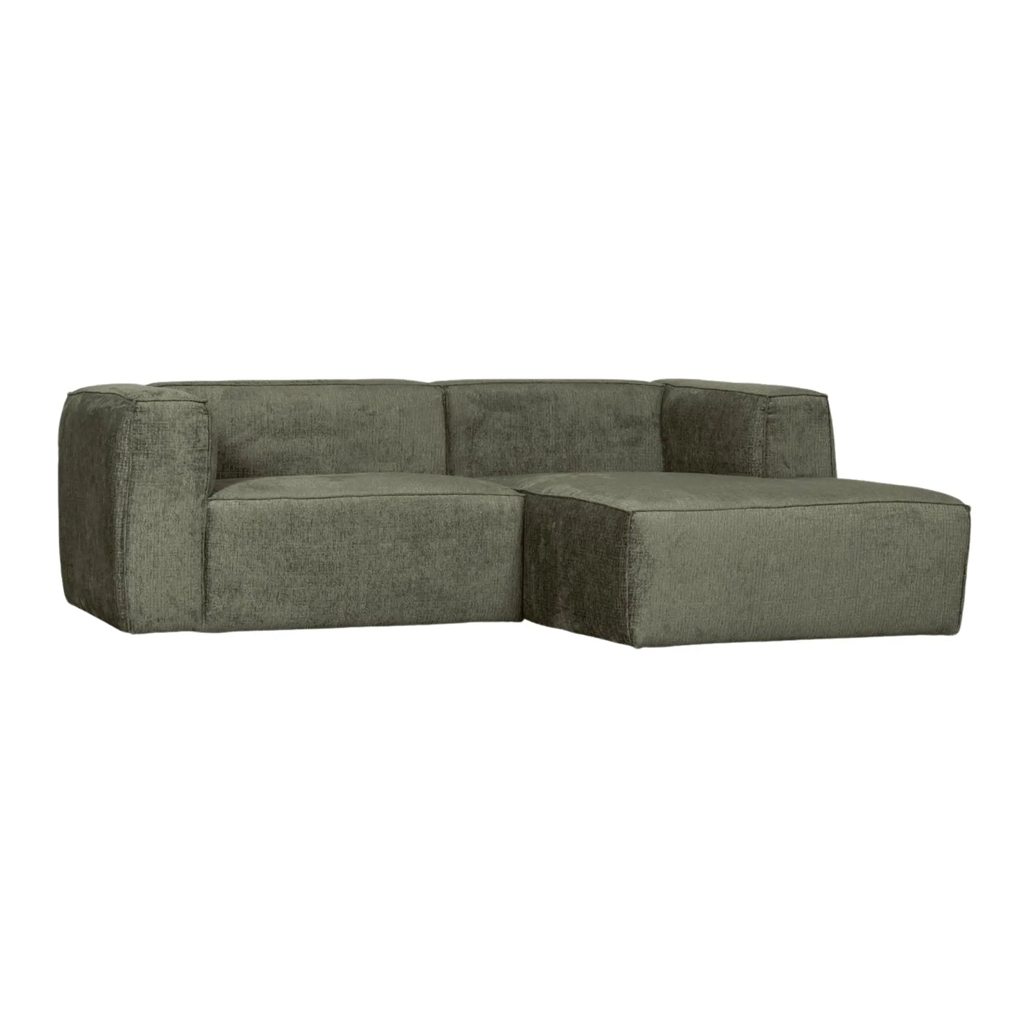 WOOOD Bean Schäslongsoffa Höger Sammet, Moss