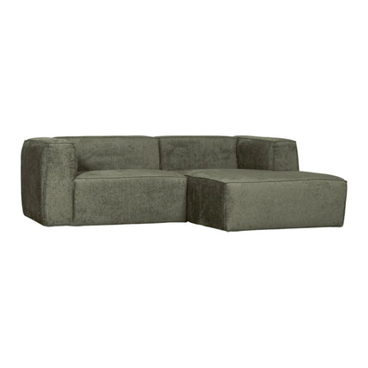 WOOOD Bean Schäslongsoffa Höger Sammet, Moss