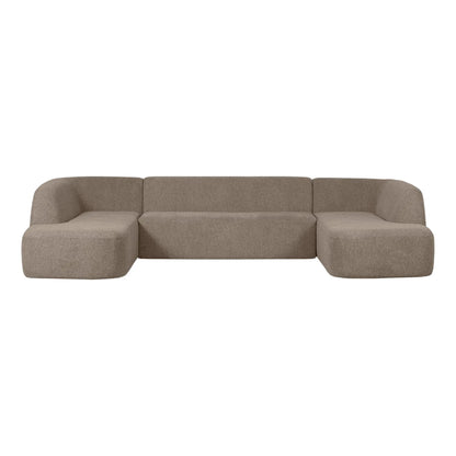 WOOOD Sloping Soffa U-Shape, Light Brown Melange