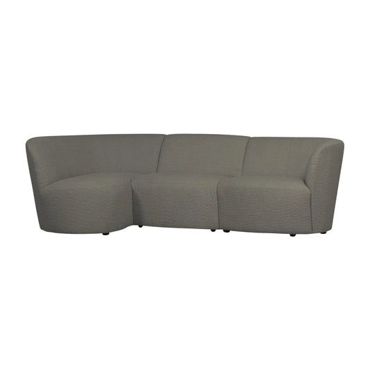 WOOOD Coco 3-Sits Soffa Rundad Vänster Bouclé, Warm Green