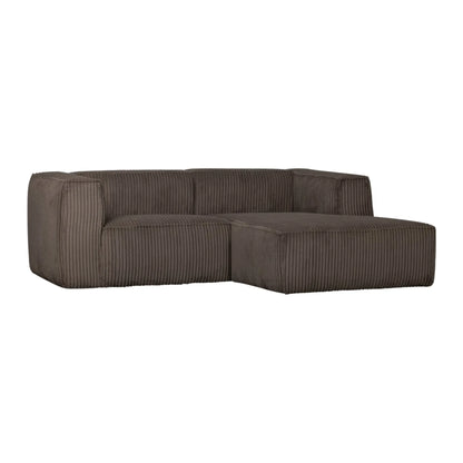 WOOOD Bean Schäslongsoffa Höger Ribbat Tyg, Mud