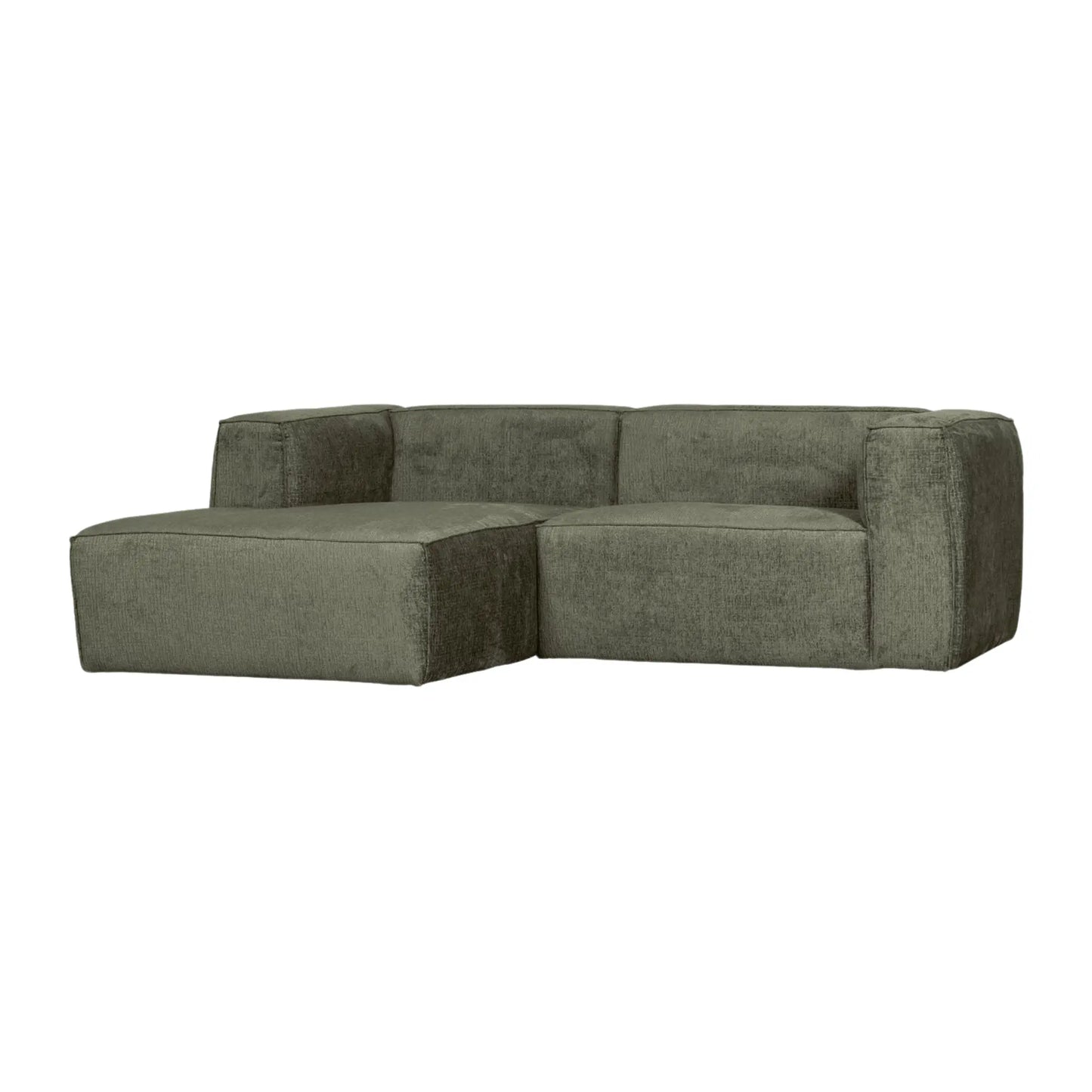 WOOOD Bean Schäslongsoffa Vänster Sammet, Moss