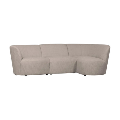 WOOOD Coco 3-Sits Soffa Rundad Höger Bouclé, Sand
