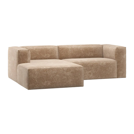 WOOOD Bean Schäslongsoffa Vänster Chenillesammet, Peach Pink