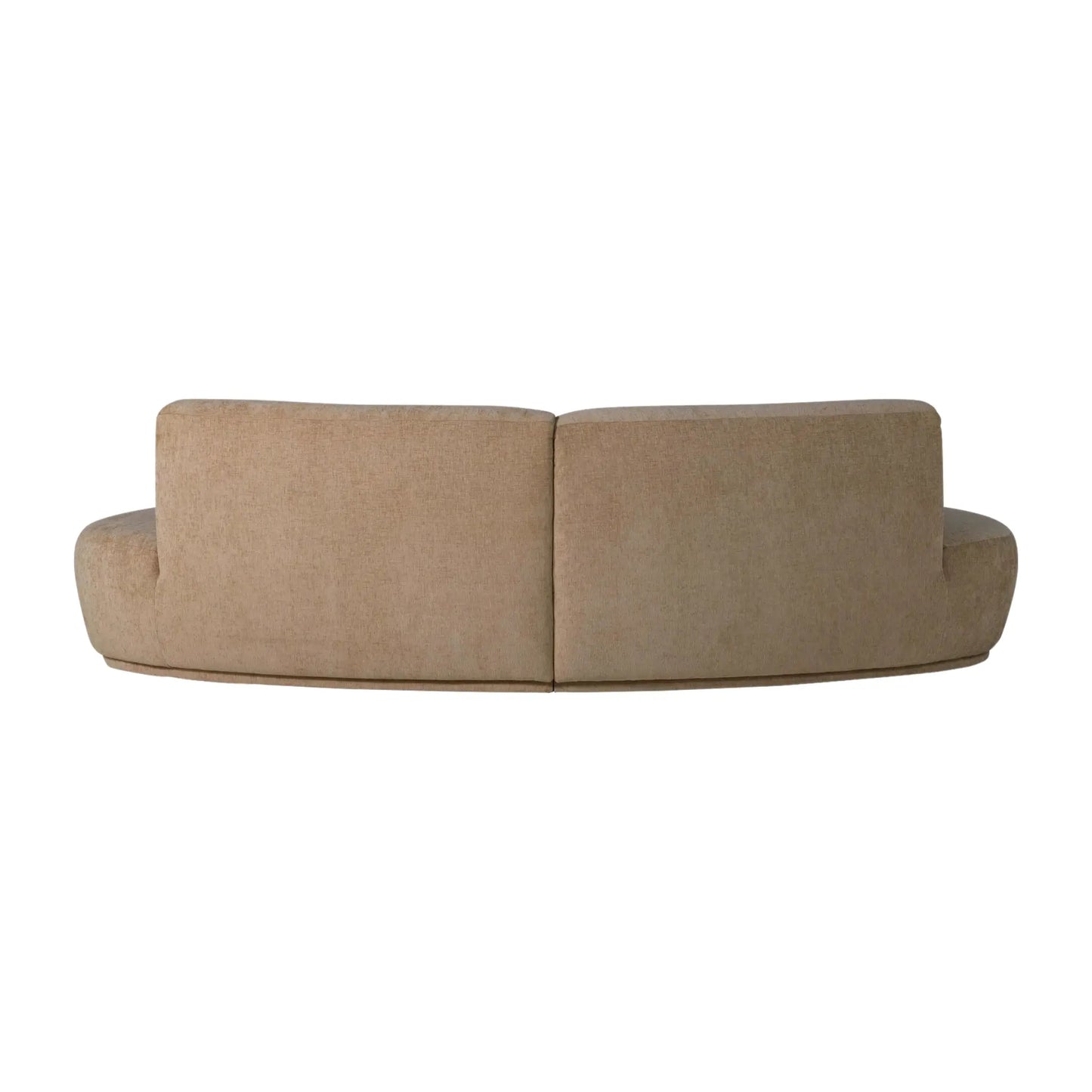 WOOOD Batavier Halvrund Soffa 4-Sits Sammet, Light Brown Melange
