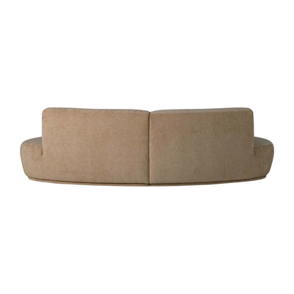 WOOOD Batavier Halvrund Soffa 4-Sits Sammet, Light Brown Melange