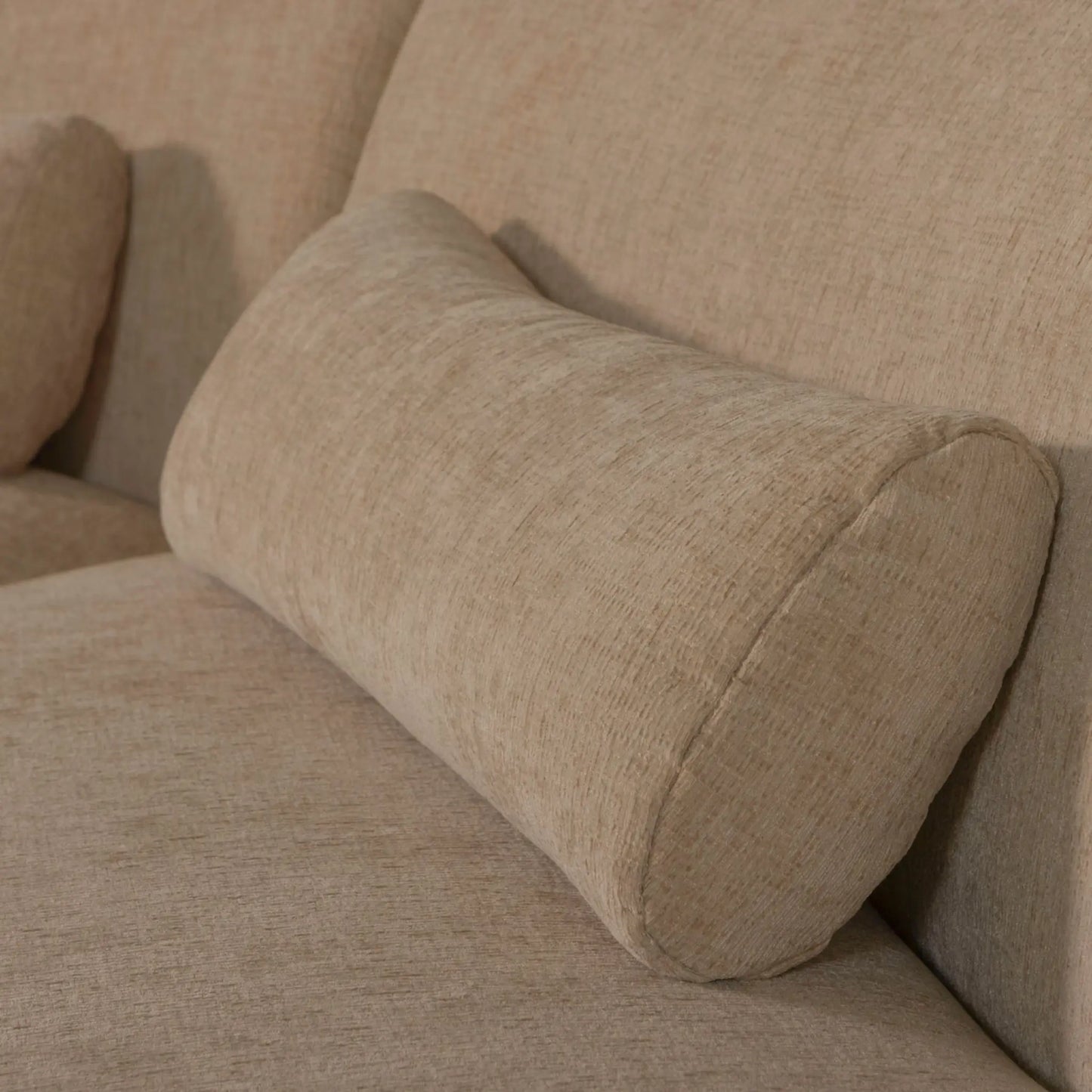 WOOOD Batavier Halvrund Soffa 4-Sits Sammet, Light Brown Melange