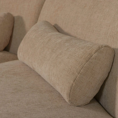 WOOOD Batavier Halvrund Soffa 4-Sits Sammet, Light Brown Melange
