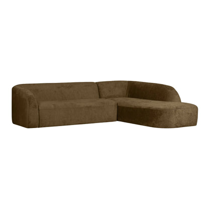 WOOOD Sloping Hörnsoffa Höger Sammet, Brass