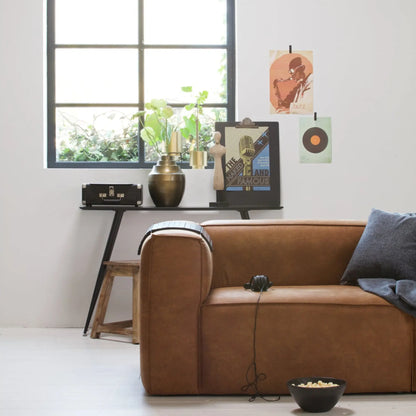 WOOOD Bean 3,5-Sits Soffa Eco Läder, Cognac
