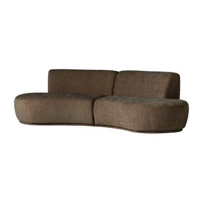 WOOOD Batavier Halvrund Soffa 4-Sits Sammet, Brown Melange