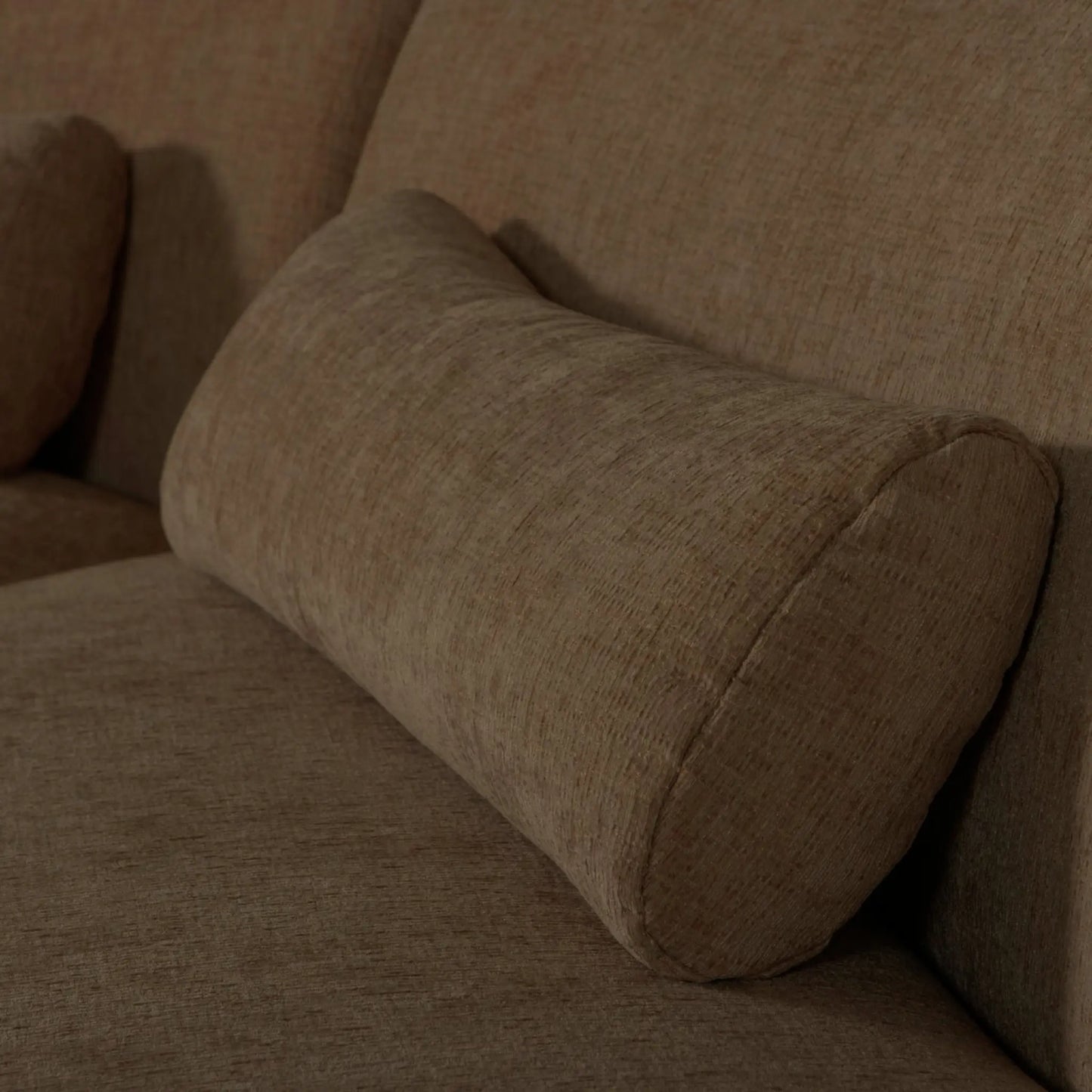 WOOOD Batavier Halvrund Soffa 4-Sits Sammet, Brown Melange