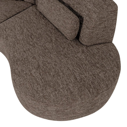 WOOOD Batavier Halvrund Soffa 4-Sits, Brown Melange