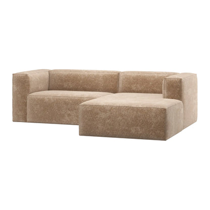 WOOOD Bean Schäslongsoffa Höger Chenillesammet, Peach Pink