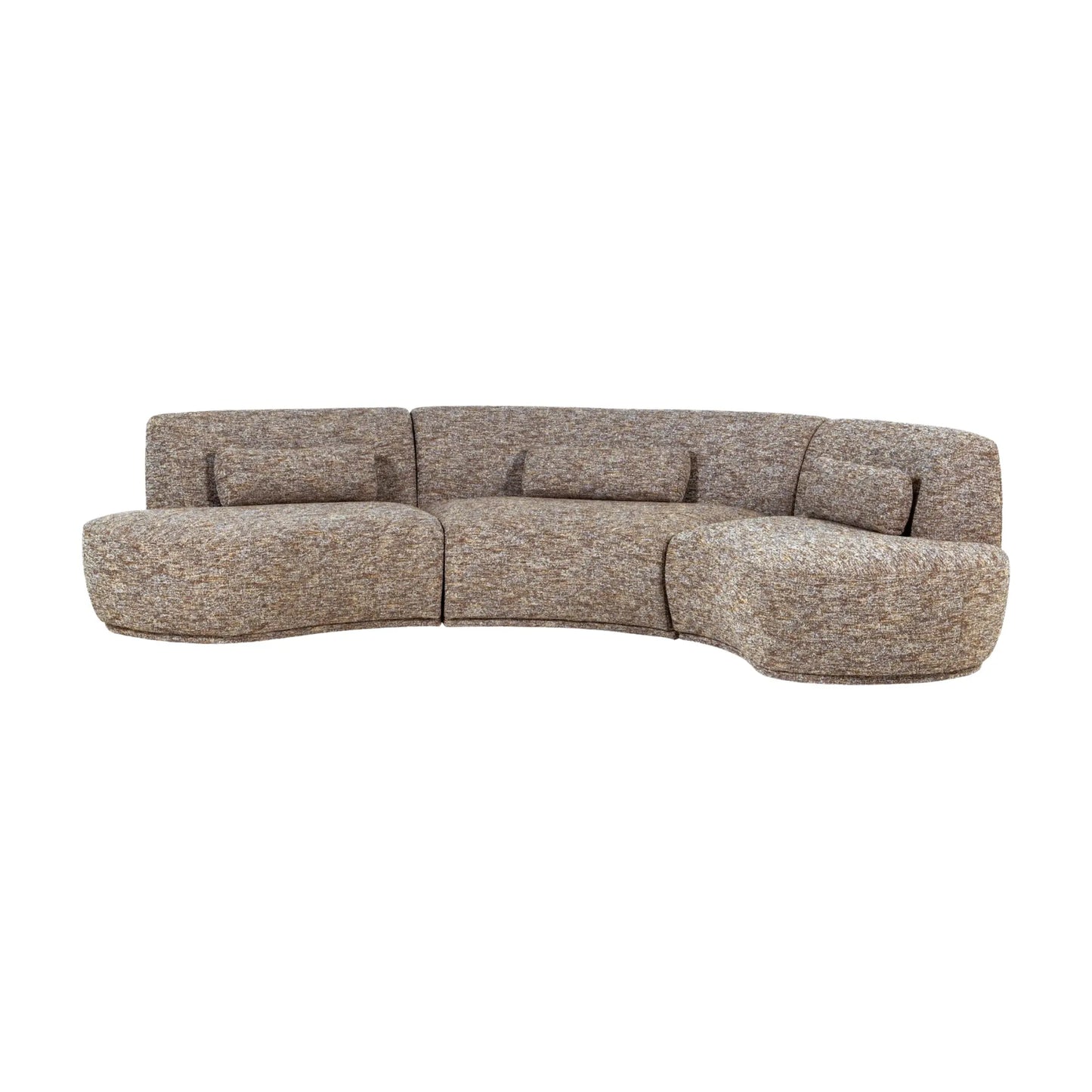 WOOOD Batavier Halvrund Soffa 6-Sits, Light Brown Melange