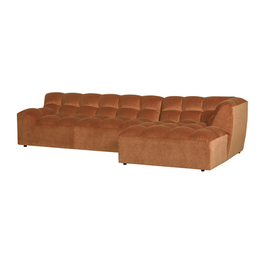 WOOOD Allure Chaise Soffa Höger Sammet, Terra
