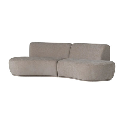 WOOOD Batavier Halvrund Soffa 4-Sits Sammet, Sand Melange