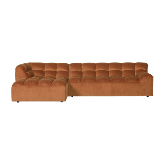 WOOOD Allure Chaise Soffa Vänster Sammet, Terra