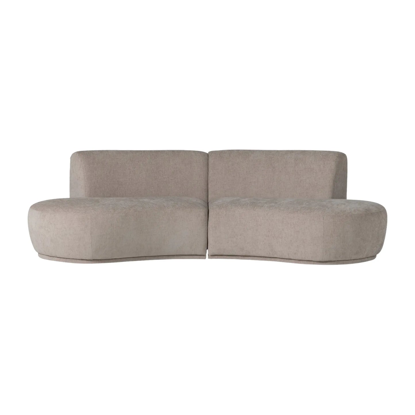 WOOOD Batavier Halvrund Soffa 4-Sits Sammet, Sand Melange