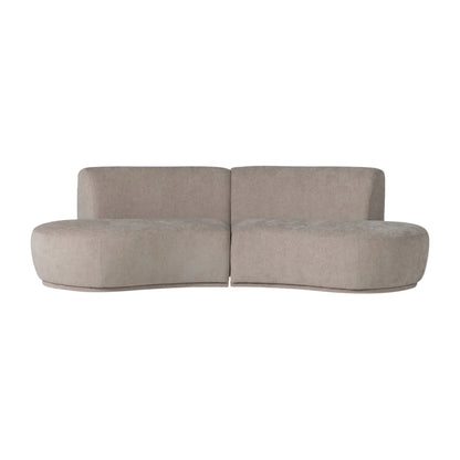 WOOOD Batavier Halvrund Soffa 4-Sits Sammet, Sand Melange