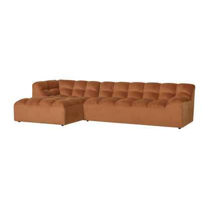 WOOOD Allure Chaise Soffa Vänster Sammet, Terra