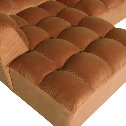 WOOOD Allure Chaise Soffa Vänster Sammet, Terra