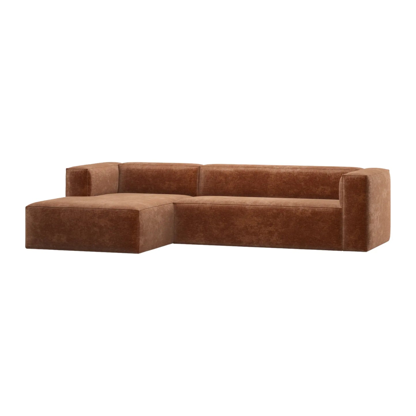 WOOOD Bean Hörnsoffa Vänster Chenillesammet, Terra