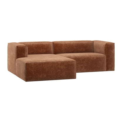 WOOOD Bean Schäslongsoffa Vänster Chenillesammet, Terra