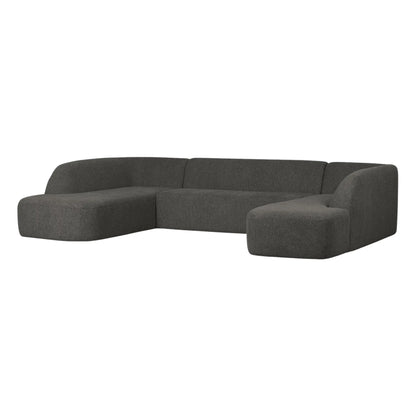 WOOOD Sloping Soffa U-Shape, Grey/Black Melange