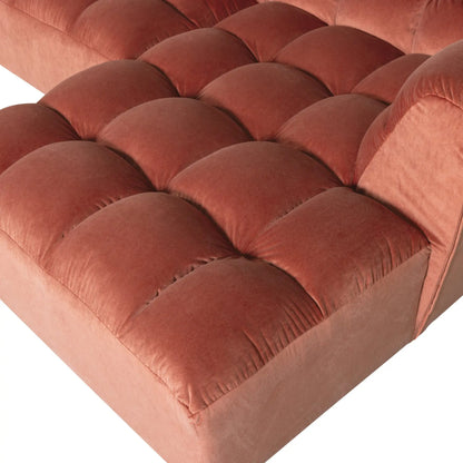 WOOOD Allure Chaise Soffa Höger Sammet, Blush