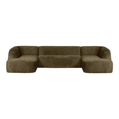 WOOOD Sloping Soffa U-Shape Sammet, Bonsai