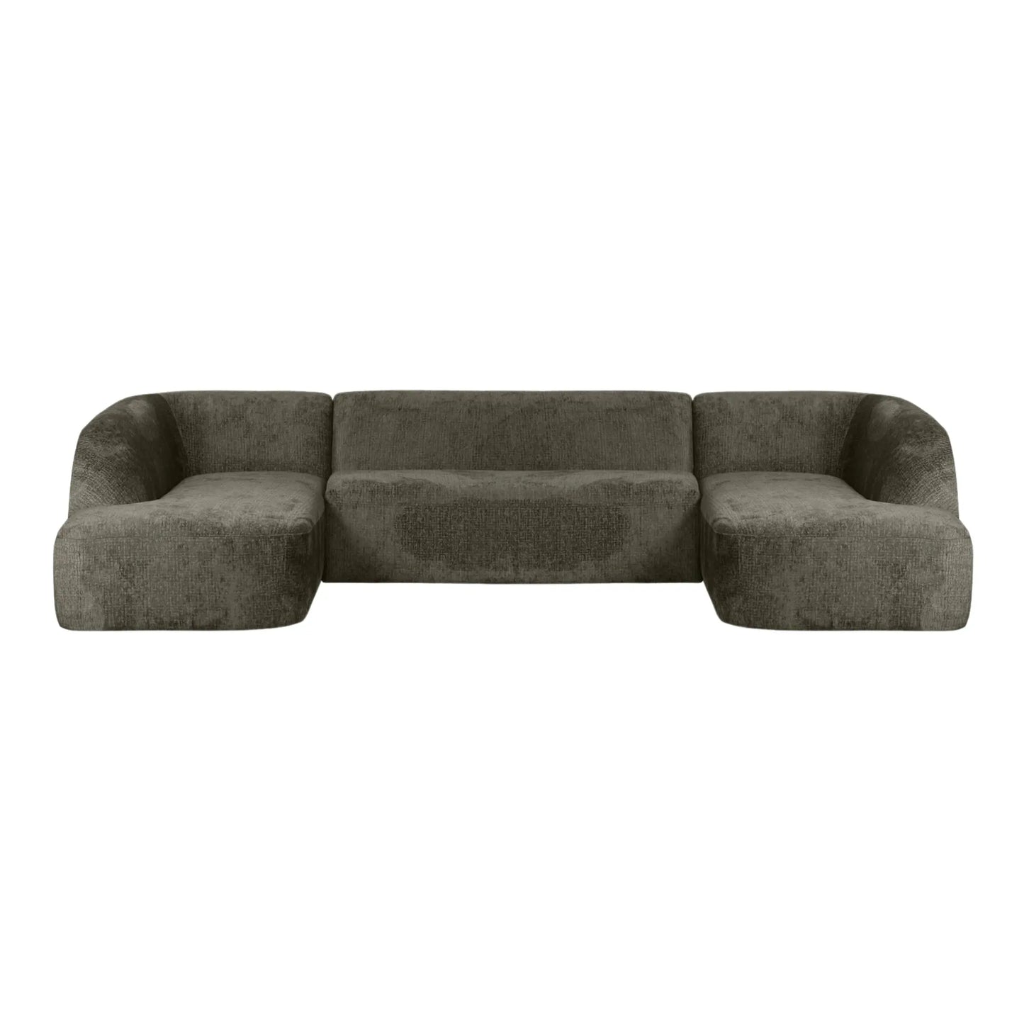 WOOOD Sloping Soffa U-Shape Sammet, Frost