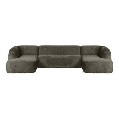 WOOOD Sloping Soffa U-Shape Sammet, Frost