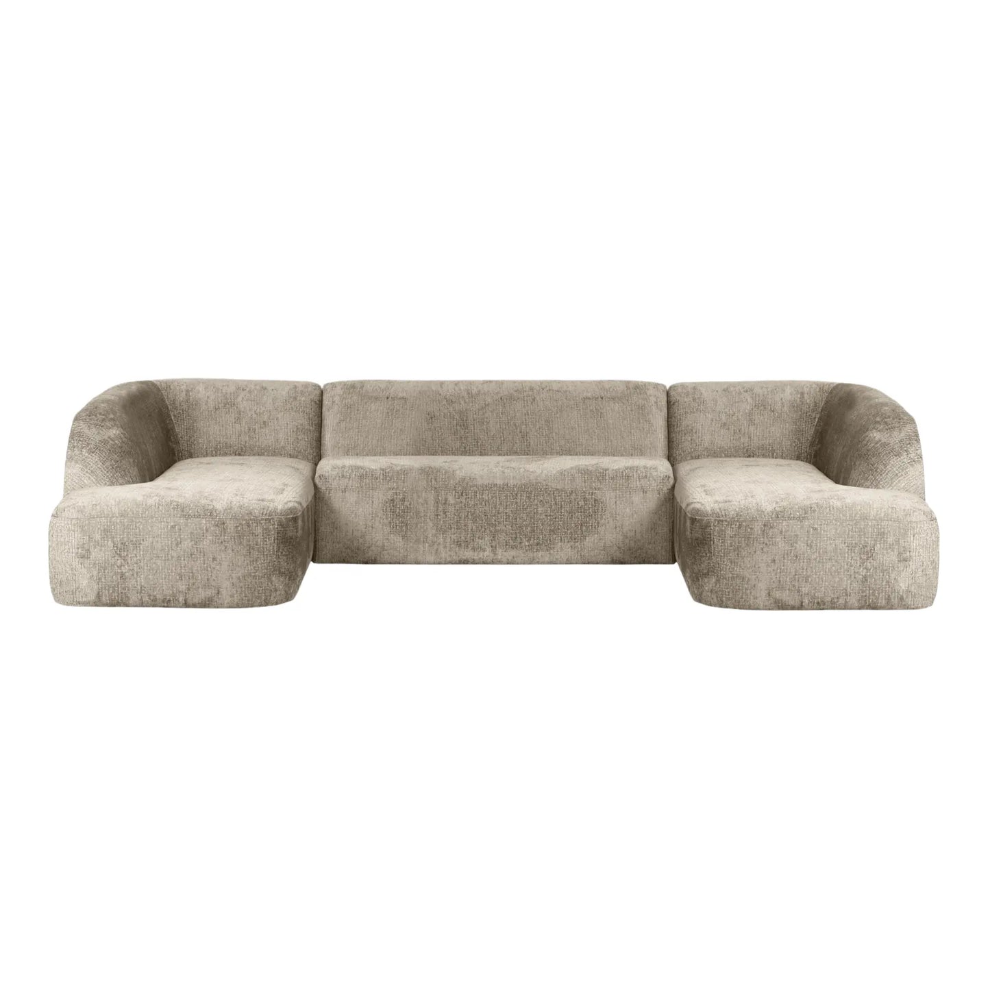 WOOOD Sloping Soffa U-Shape Sammet, Wheatfield