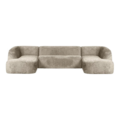 WOOOD Sloping Soffa U-Shape Sammet, Wheatfield
