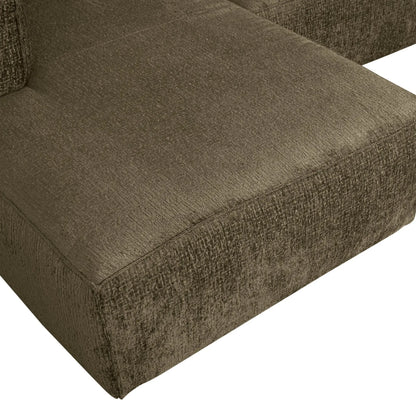 WOOOD Bean Hörnsoffa Vänster Sammet, Moss