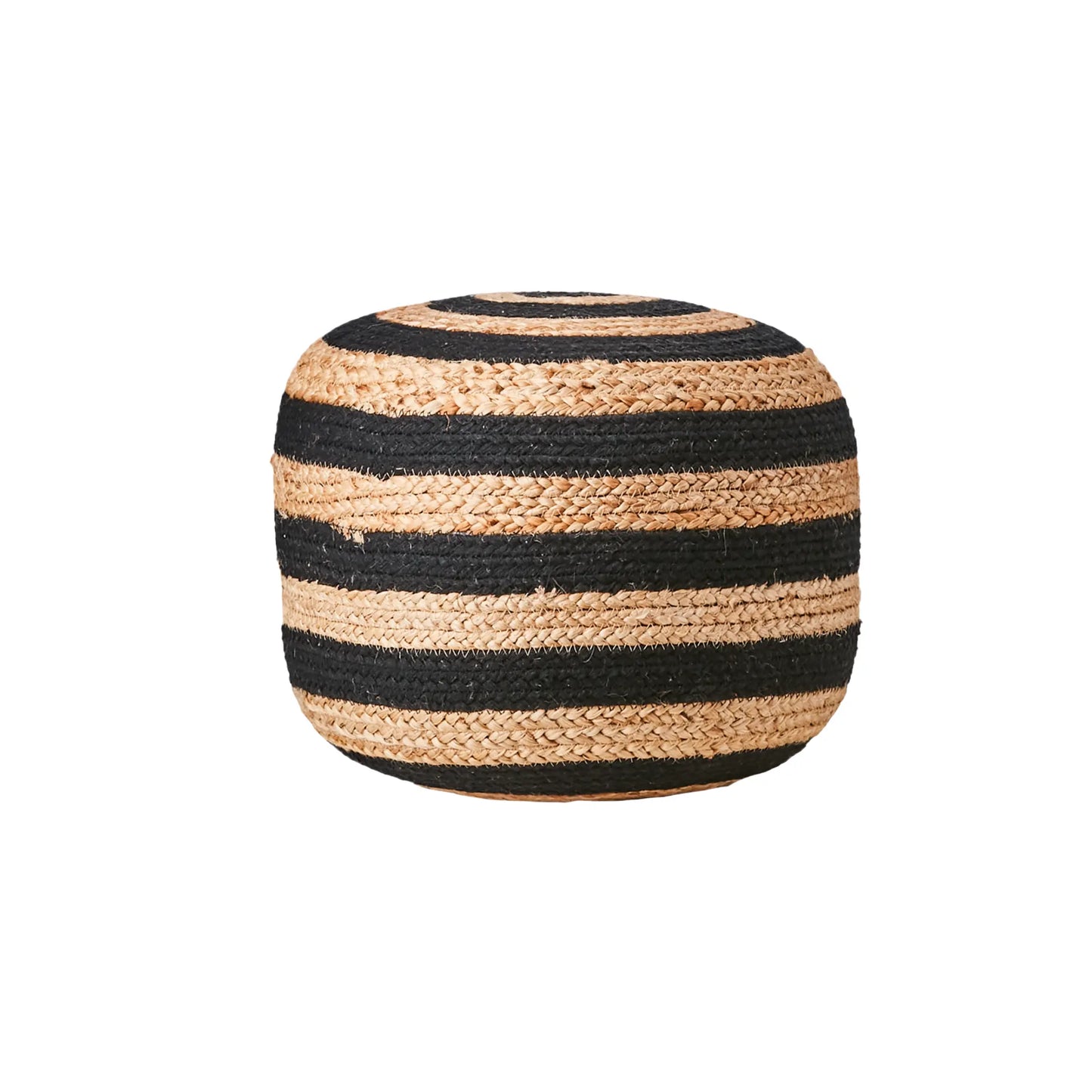 Affari of Sweden, Juni Sittpuff, Svart/natur-Silvra Home