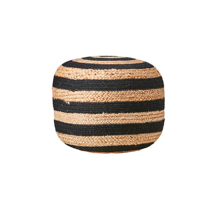 Affari of Sweden, Juni Sittpuff, Svart/natur-Silvra Home